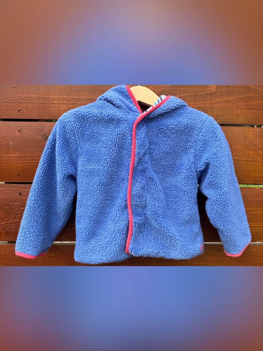 Magnetic Me Minky fleece magnetic hooded jacket blue 18-24 months